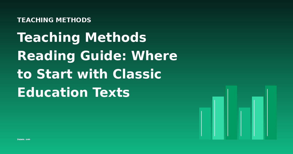 Teaching Methods Reading Guide: Where to Start with Classic Education Texts